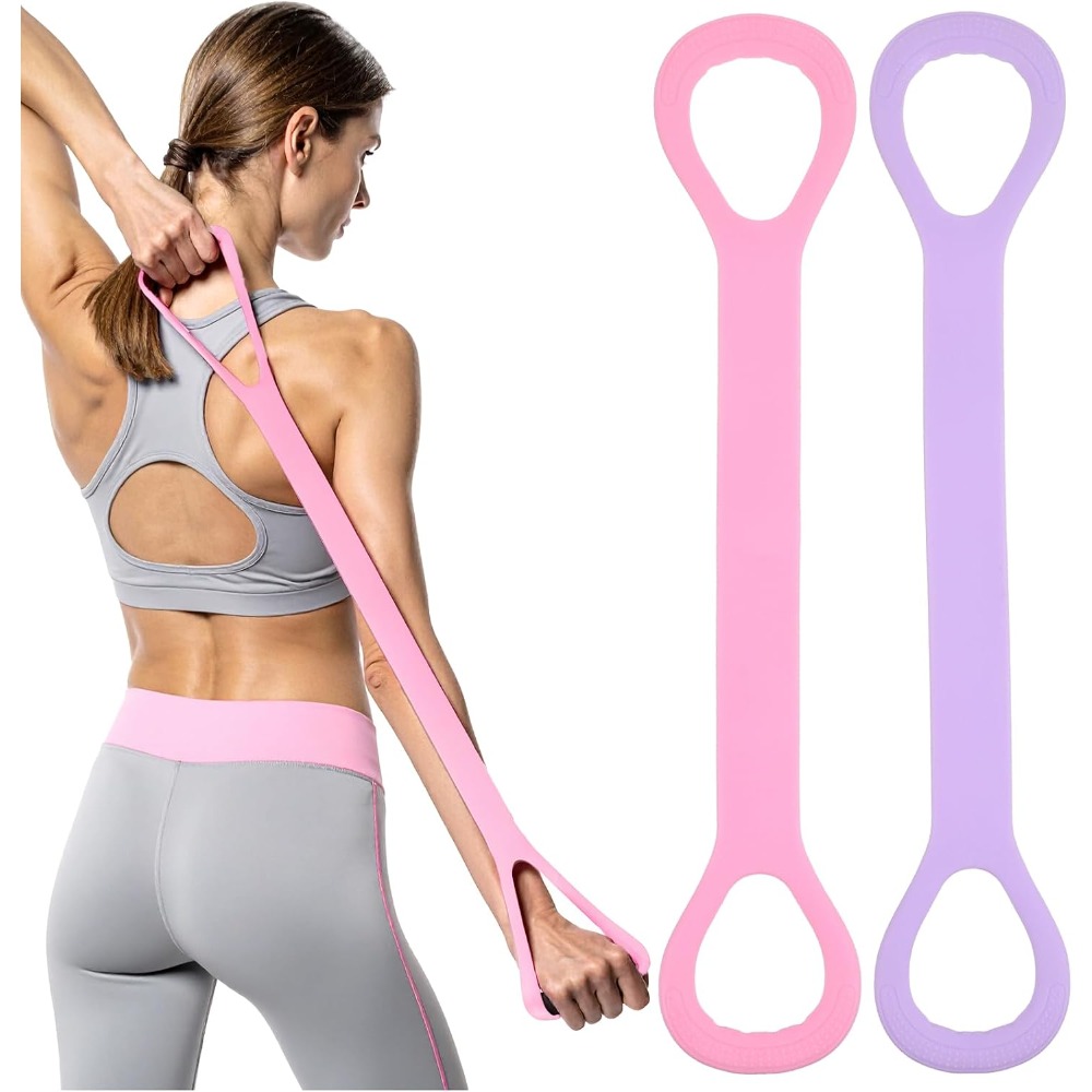TEMU 2pcs Set Figure-8 Resistance Bands With Handles, Suitable For Arm Training, Back Workouts, Leg Stretching, Portable Yoga Pilates Stretching
