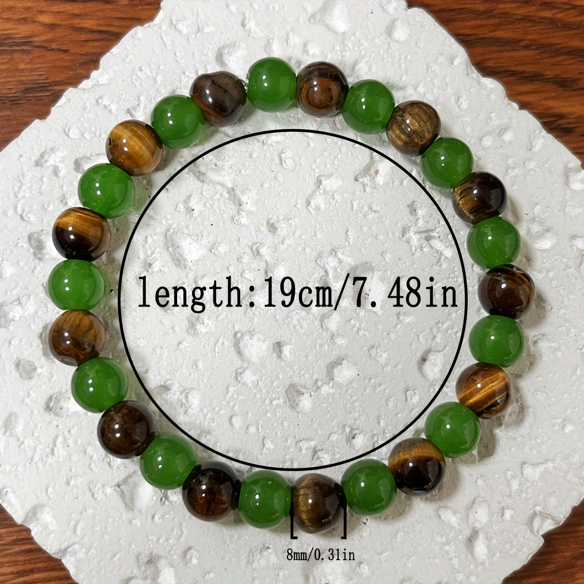 1pc 8Mm Tiger'S Eye Stone, A Retro Bohemian-Style Jewelry Gift for Men And Women, Easy And Fashionable for Festival Gifts