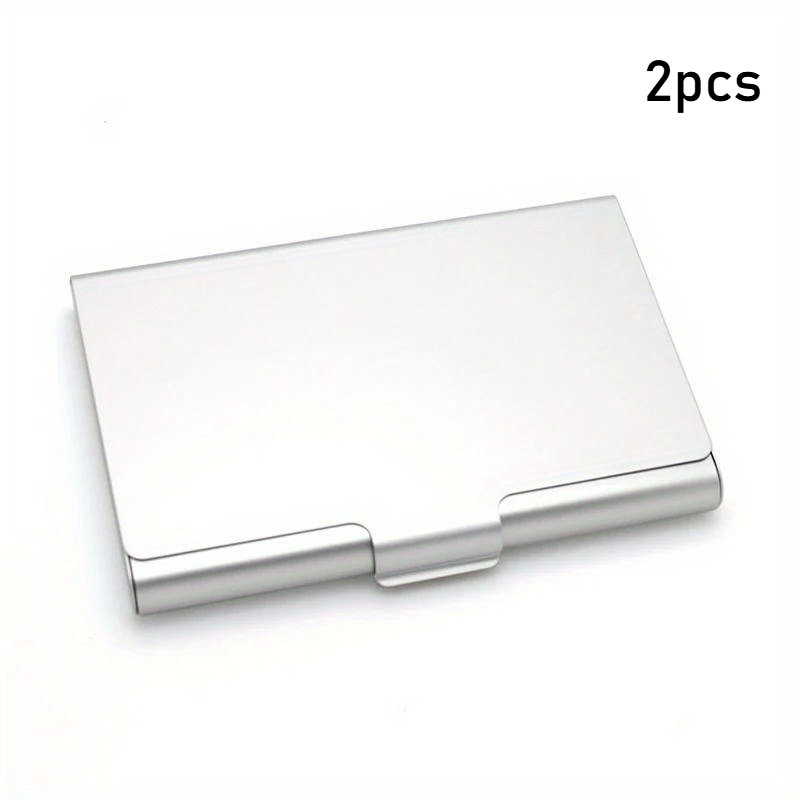 TEMU 2pcs Card Case Aluminum Alloy Card Holder Metal Box Cover Credit Men Business Card Holder Card Metal Wallet