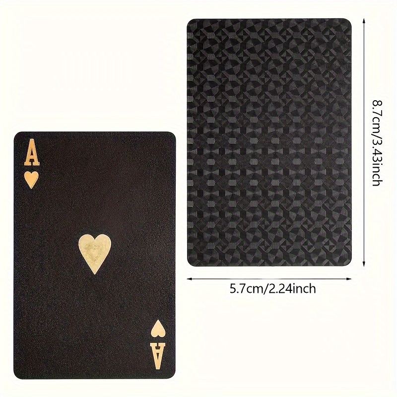 2 Sets of Playing Cards, Black And Golden, Waterproof And Flexible Playing Card Box, Parties And Games, And New Year Gifts Teenagers