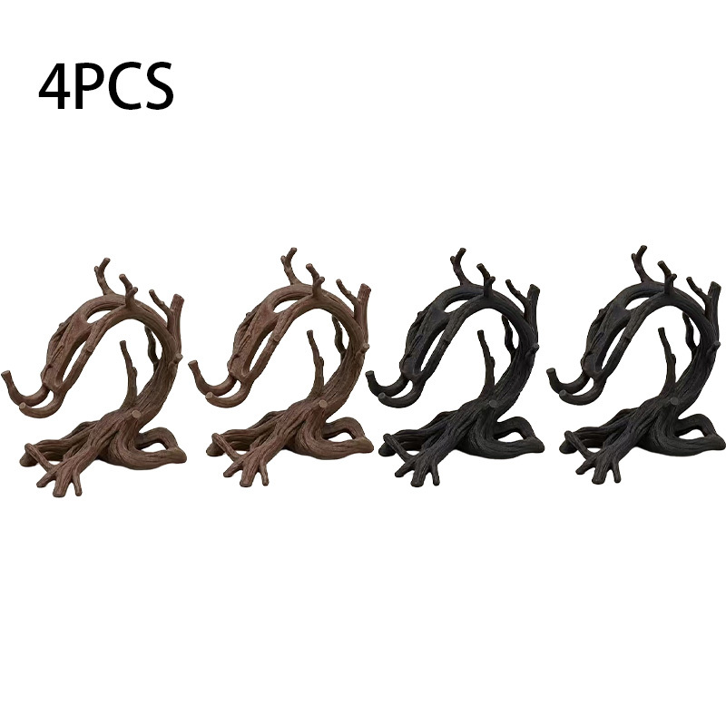 TEMU 4pcs Set Of Tree Branch Phone Stands, Rustic Tree Branch Desktop Phone Holder, Portable Smartphone Stand, Home And Office Decoration, Halloween