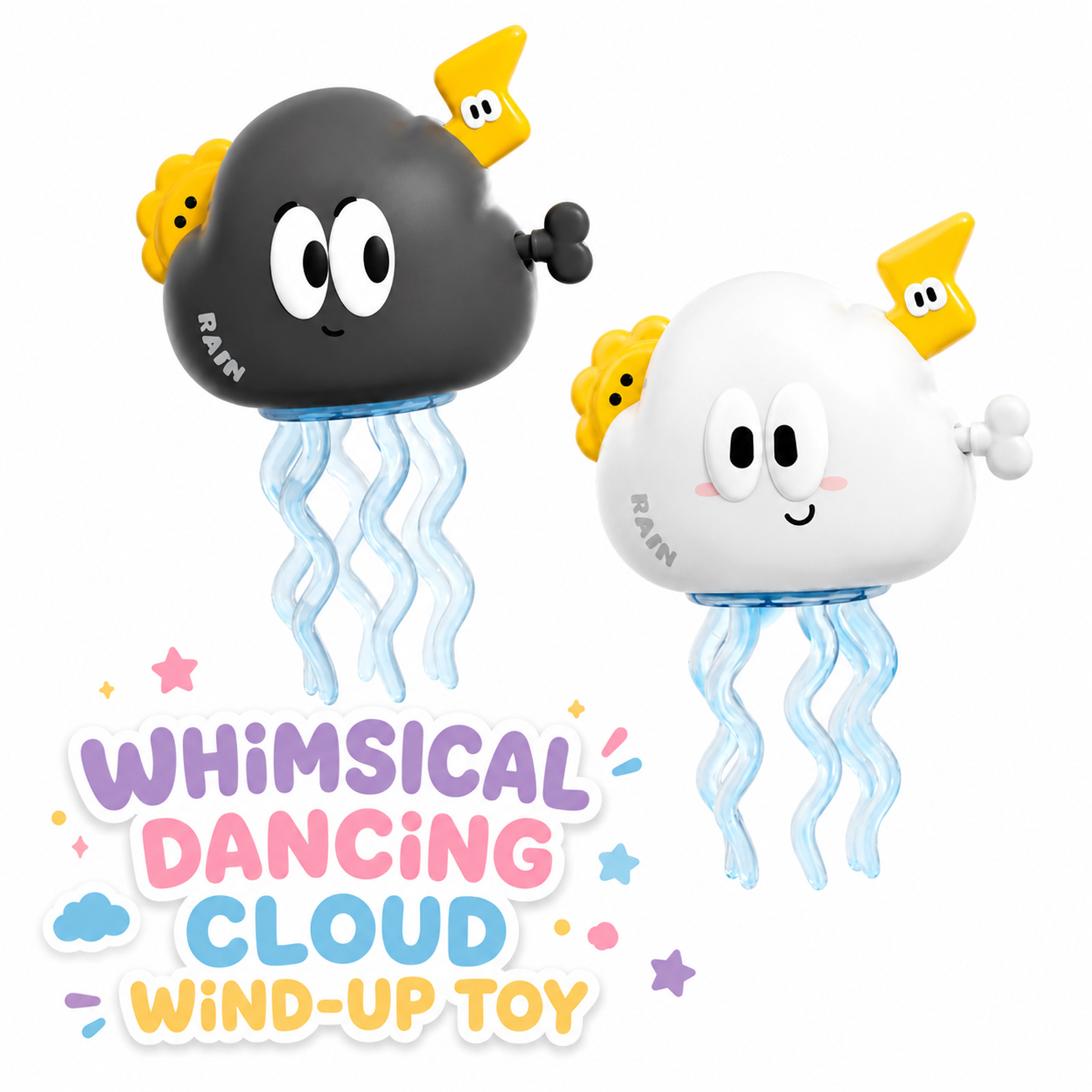 Novel Winding Chain Dancing Toy with Lightning Cloud Design