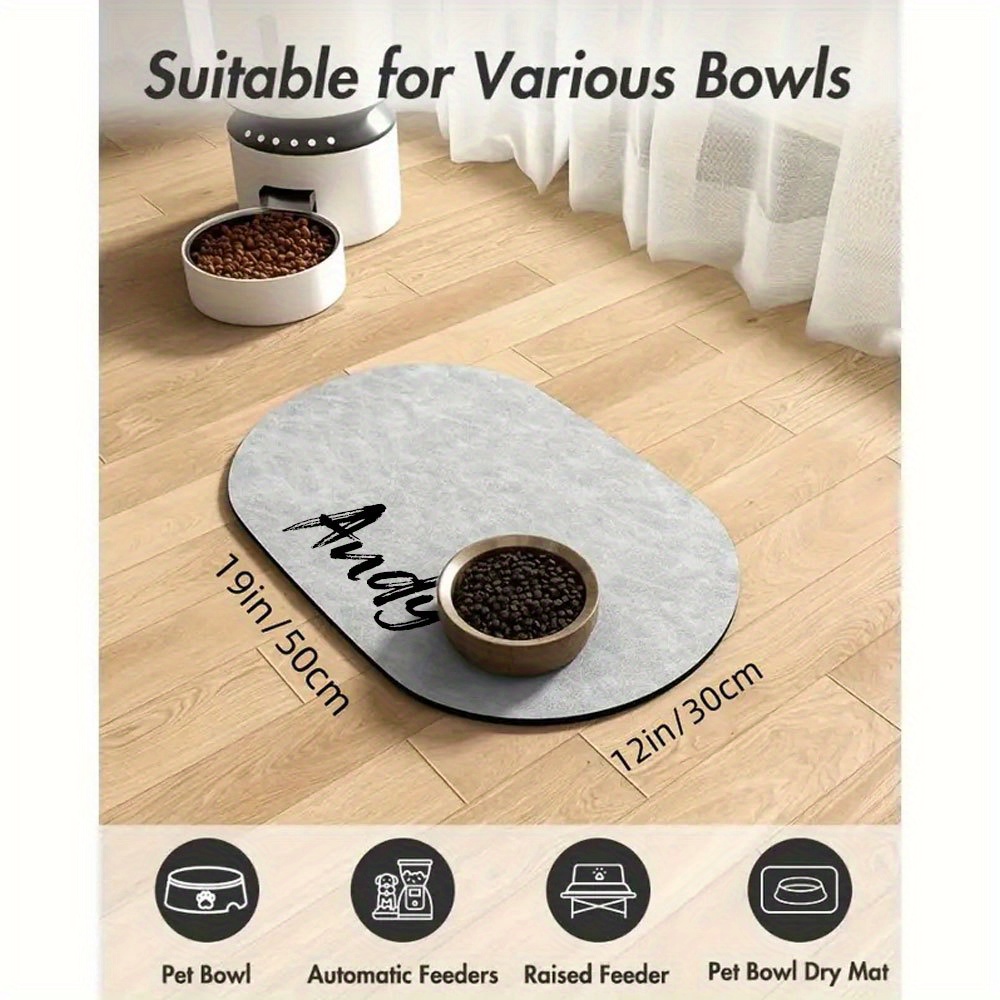 Personalized Dog Food Mat Featuring Your Pet's Name