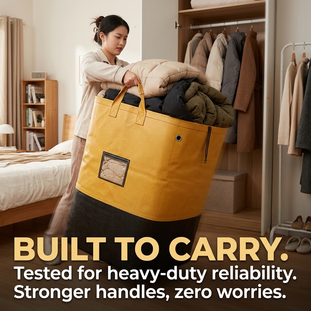 Image of Extra Large Thickened Storage Moving Bags, Space Saving Clothes Bedding Organizer Packing Bags, Portable Reusable Luggage Tote Sacks For Closet Dorm Home Moving And Daily Household Storage