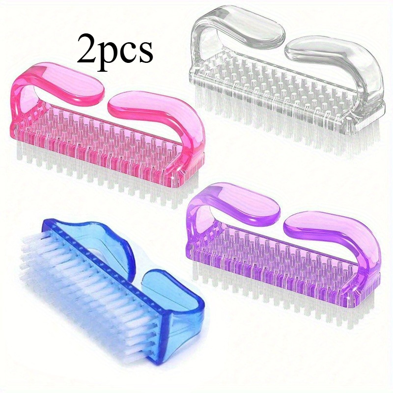 TEMU Set pennelli per gel per unghie grandi e piccole, pennello in plastica per la rimozione della per la pulizia, strumenti per nail art, pennello