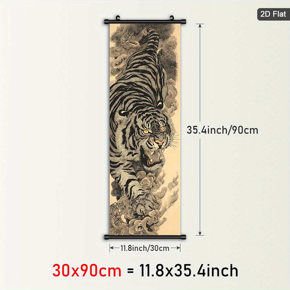 TEMU 2d Flat, 2d Flat, 1 Framed Modern Poster Featuring A Vintage-style Plastic Hanging Painting, Showcasing A On Canvas. Spirit Artwork Serves As