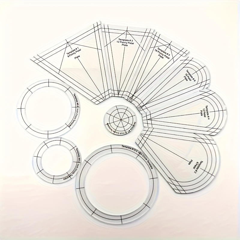 TEMU A Set Of 10 Dresden Plate Templates For , Suitable For Various Shapes Of Home Sewing Machine Parts, Dpt-7 Sewing Convenient Tool Ruler