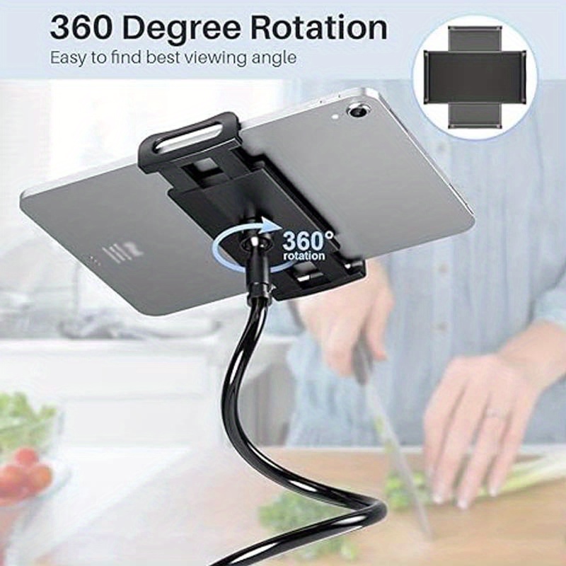 2pcs Bedside Phone Holder - Mobile Phone, Tablet Desktop Stand, Flexible Wrapped Arm, 360 Degree Adjustable Clamp, Phone Holder, Lazy Holder, Flexible Long Arm Clamp Mount, Convenient, Lightweight, Multiple Folding.
