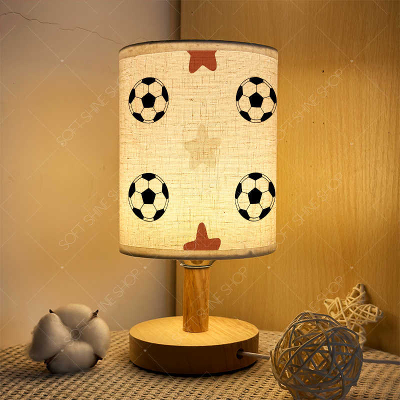 TEMU 1pc Printed Table Lamp With Fabric Shade, Usb-powered Led Accent Decor, Bedroom Ambiance Cozy Desk Lamp Dormitory Led Lighting Fixture Birthday