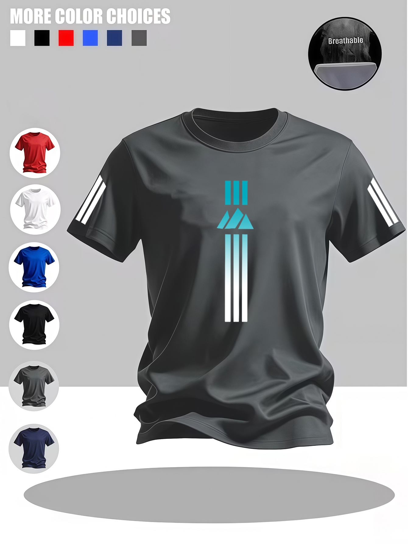 t-shirt décontracté à col rond pour homme avec imprimé, t-shirt avec logo  , lavable et non déformable, associé à un pantalon de sport décontracté, confortable pour les jeux et le streaming à  , manches courtes faciles pour hommes, haut à manches courtes décontracté à forte utilisation 0