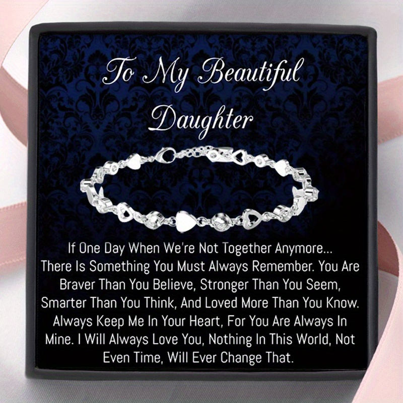 

Daughter Bracelets- Women Jewelry, Birthday Gift From Mom Or Dad, Engraved Daughter Jewelry Message