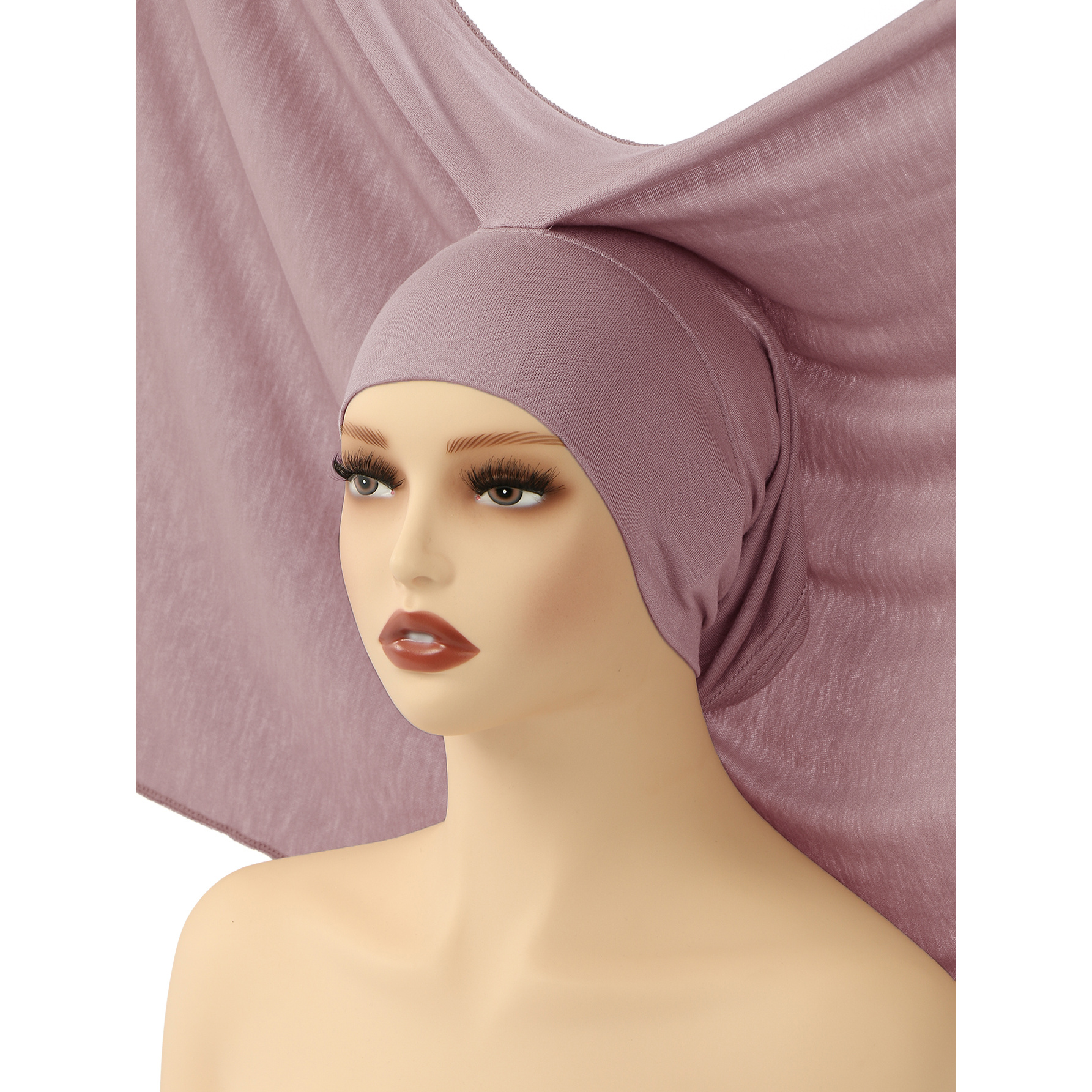 new wide brim elastic integrated scarf headscarf muslim womens pre sewn headscarf scarf long scarf tube cap breathable and comfortable