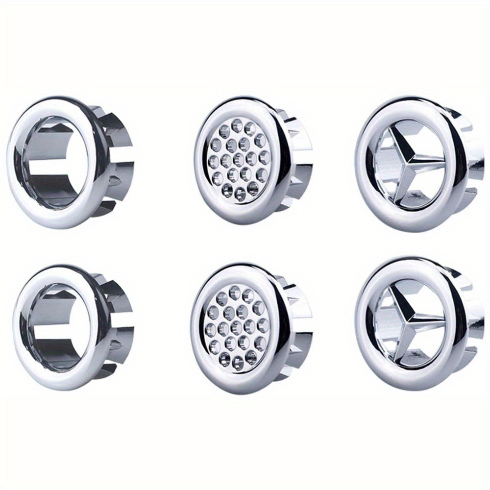 6pcs Heavy-duty Sink Overflow Ring Covers - , Fit For Standard Sinks, , Prevents Clogs, Compatible With Bathroom Vanity, Kitchen Sink Basin - Durable Plumbing Accessories