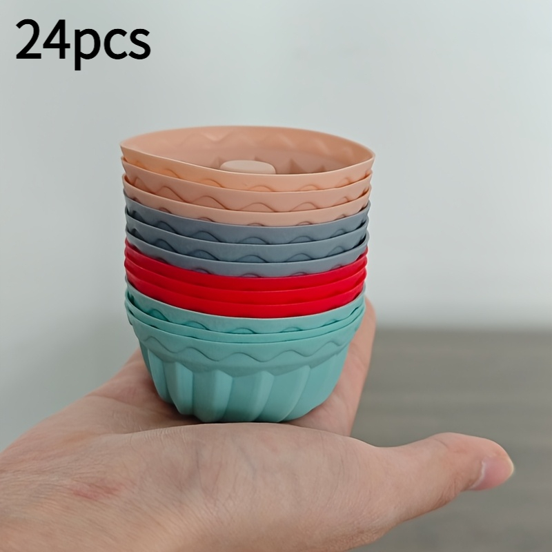 TEMU 24pcs Set Of Silicone Mini Pumpkin-shaped Cake Molds- And Easy To Release, Durable Kitchen Tools, Suitable For Weddings, Christmas, Gift-,
