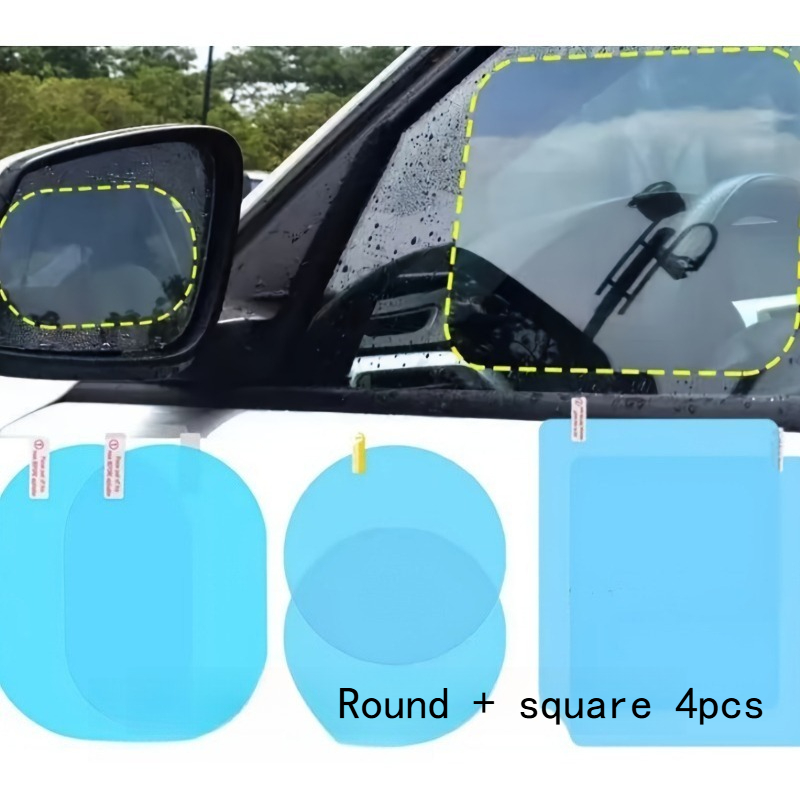 TEMU Oval And Round 4pcs/oval And Square 4pcs/round And Square 4pcs, Car Film, Anti-wear Car Sticker, Car Mirror Window Transparent Film, Film Car