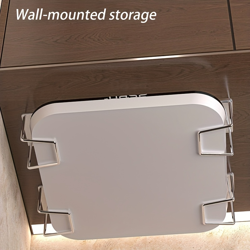 TEMU 4-tlg. wandmontiertes Aufbewahrungsregal für Personenwaagen, bohrfreies Wanddesign, spurenlose Klebeinstallation, langlebiges Edelstahlmaterial,