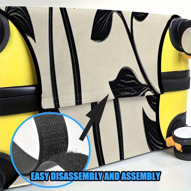 Artistic Black and White Vine Pattern Suitcase Cover & Travel Bag Set