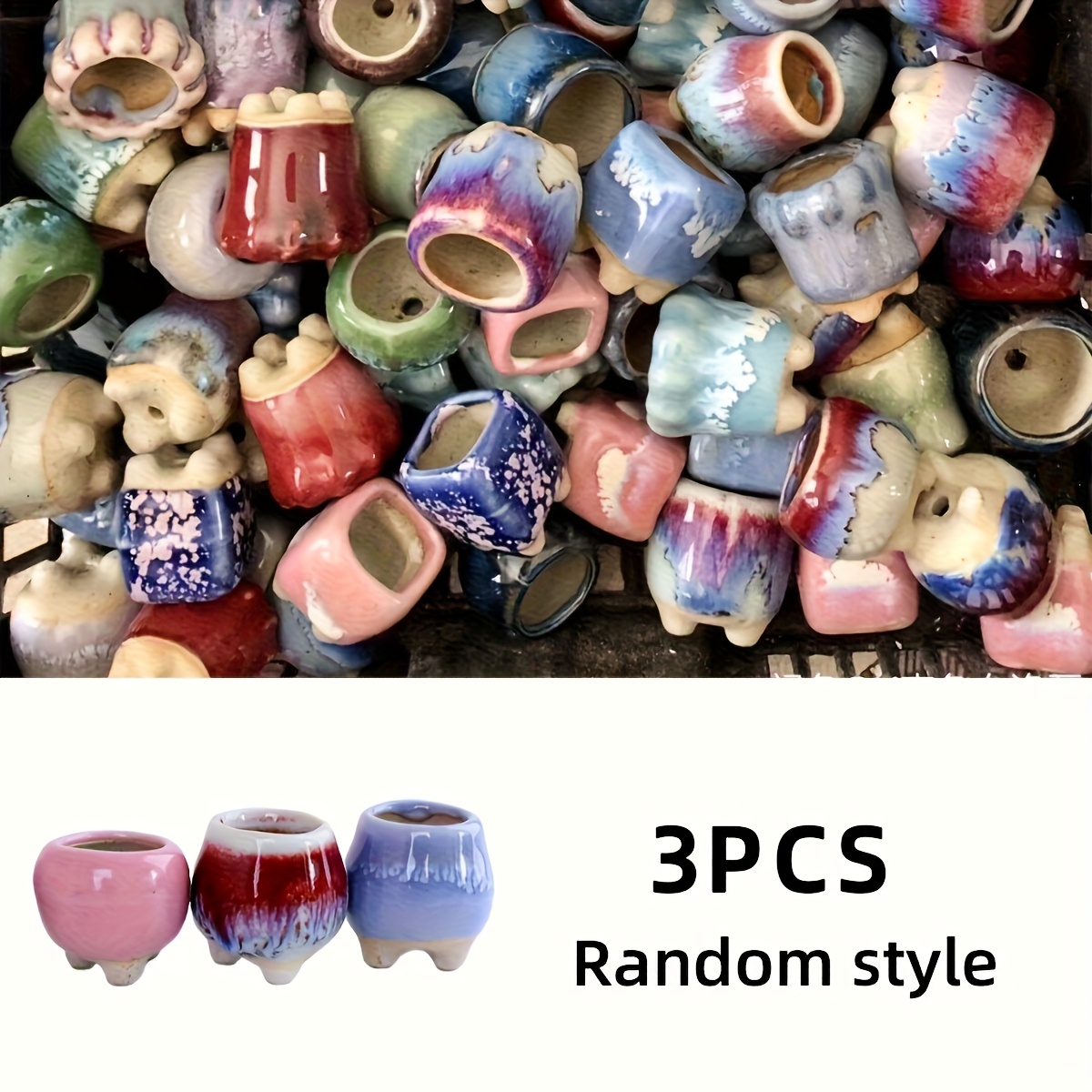 TEMU Mini Thumb Flower Pot, Small Succulent Plant Flower Pot, Used For Home Gardening Mini Flower Pot