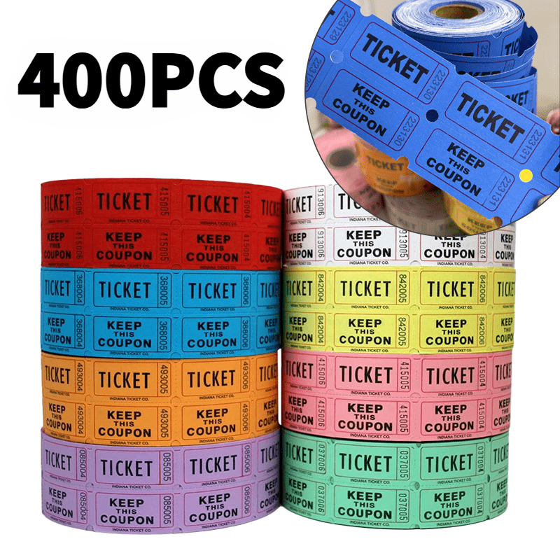 Essential 1000 Double Raffle Tickets Roll – Consecutively Numbered, Perforated For Easy Tearing – Perfect For Fundraisers, Parties, Drawings