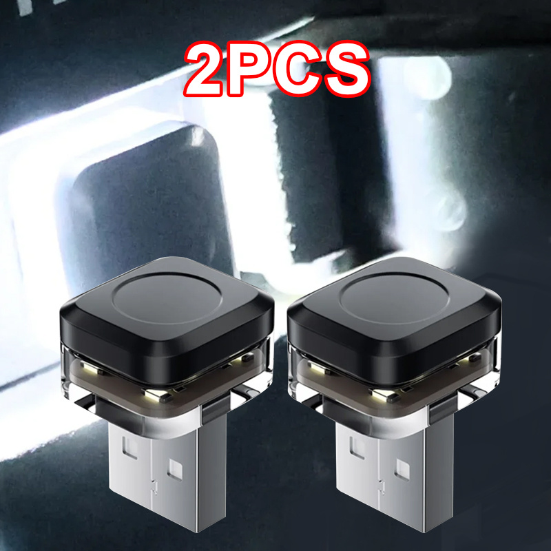 

2pcs Usb Car Interior Lights - Easy Installation, Vibrant Led, Energy-efficient Decorative Lighting Accessories, Usb Powered Lights||metallic