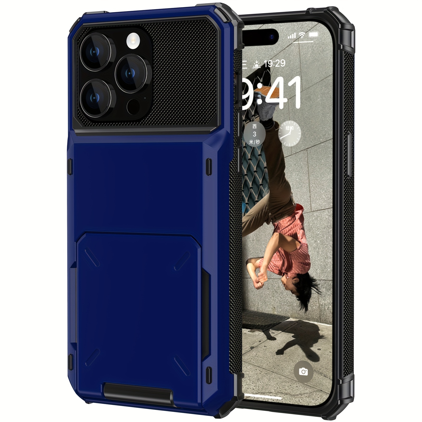 TEMU Phone Case: Flip-style Card Slot Phone Case Compatible With Iphone 17/16/15/14/13/12/11 Pro Max, Featuring 4 Credit Card Slots And An Id Card