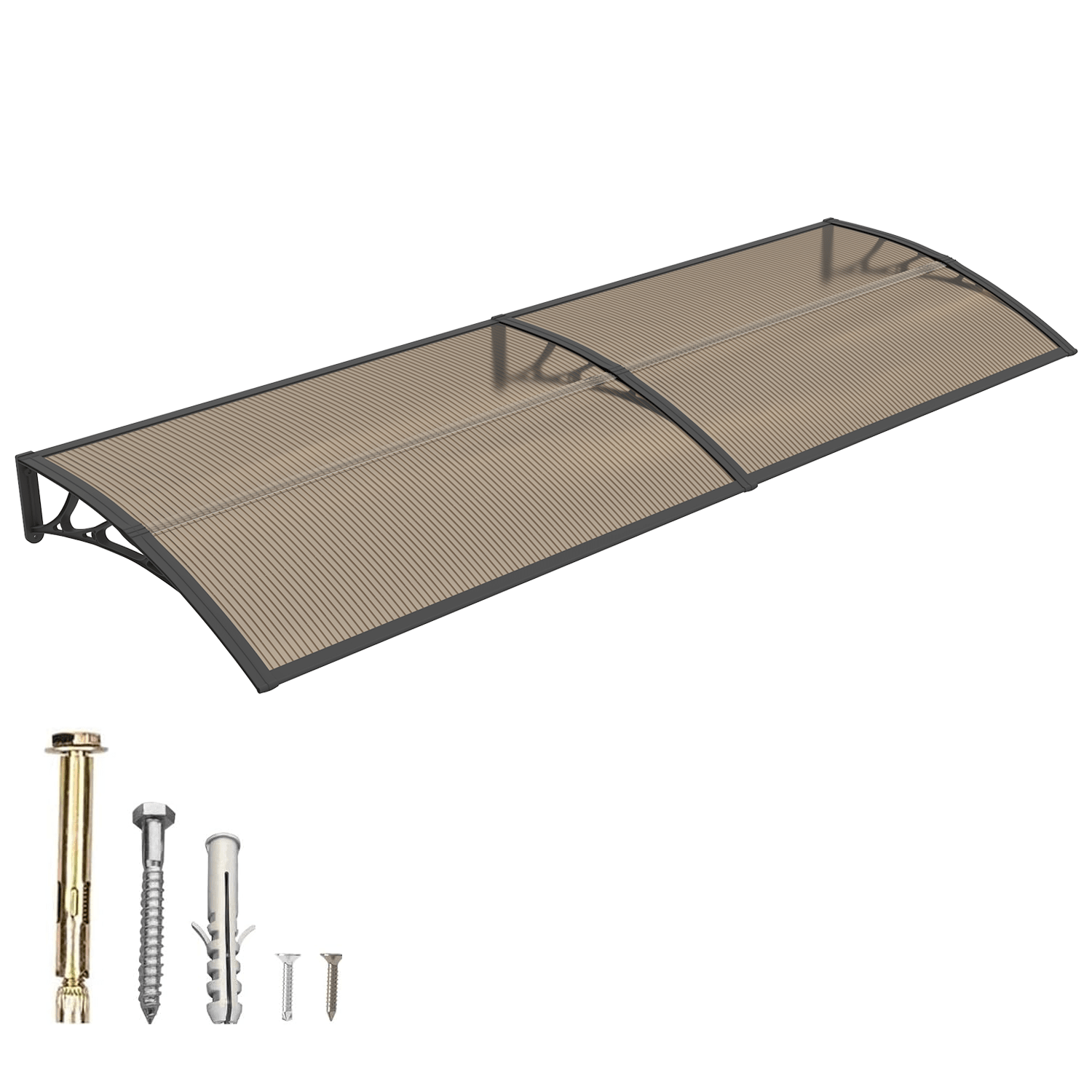 Image of 30/ 40/ 48/ 60/ 80" Window Awning Door Canopy Awnings For Doorways Polycarbonate Cover Patio Door Awning Uv Rain Snow Hollow Sheet
