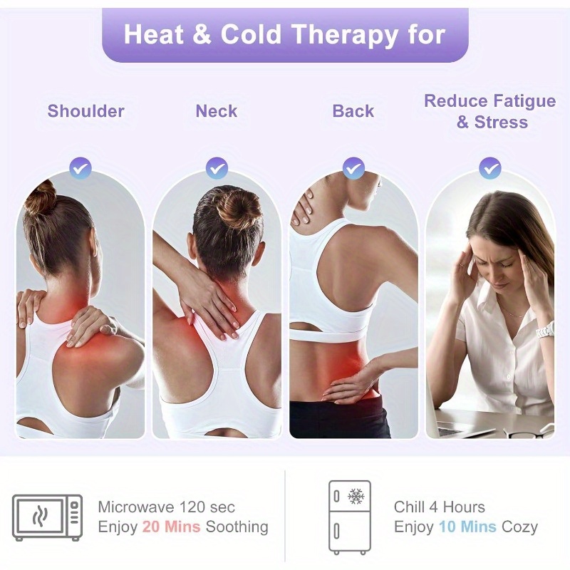 microwave heating pad for neck and shoulders weighted shoulder wrap to reduce discomfort heated wraps with herbal aromatherapy     hot cold compress, management, soothing wrap,  , hand wash only, herbal infused, weighted,   sufferers, wellness enthusiasts Product details 3