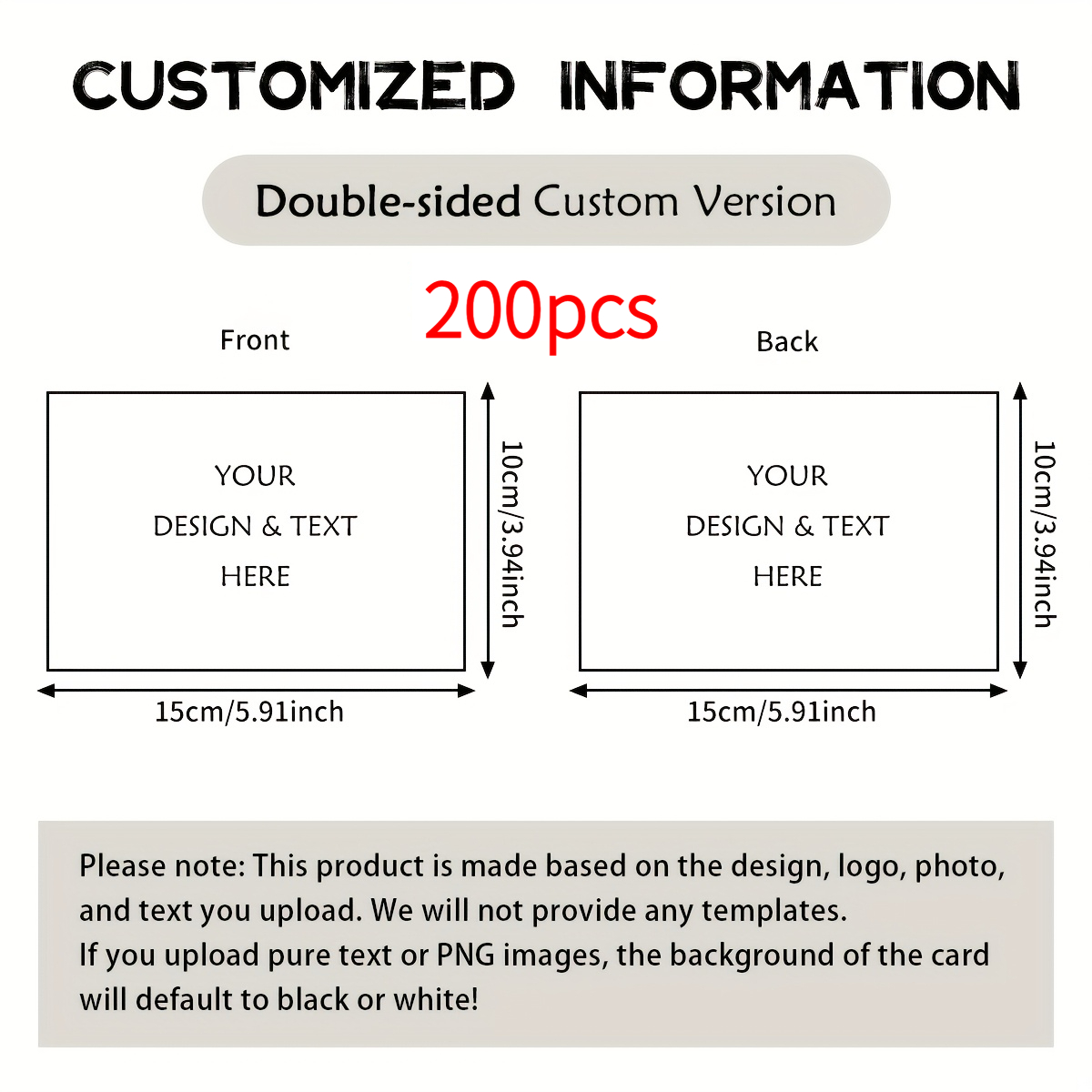 TEMU New Large Single/double-sided Cards, Postcards, Personalized Business/greeting/thank You Card Sets, 15x10cm (5.9x3.9 Inches), Large-size Blank