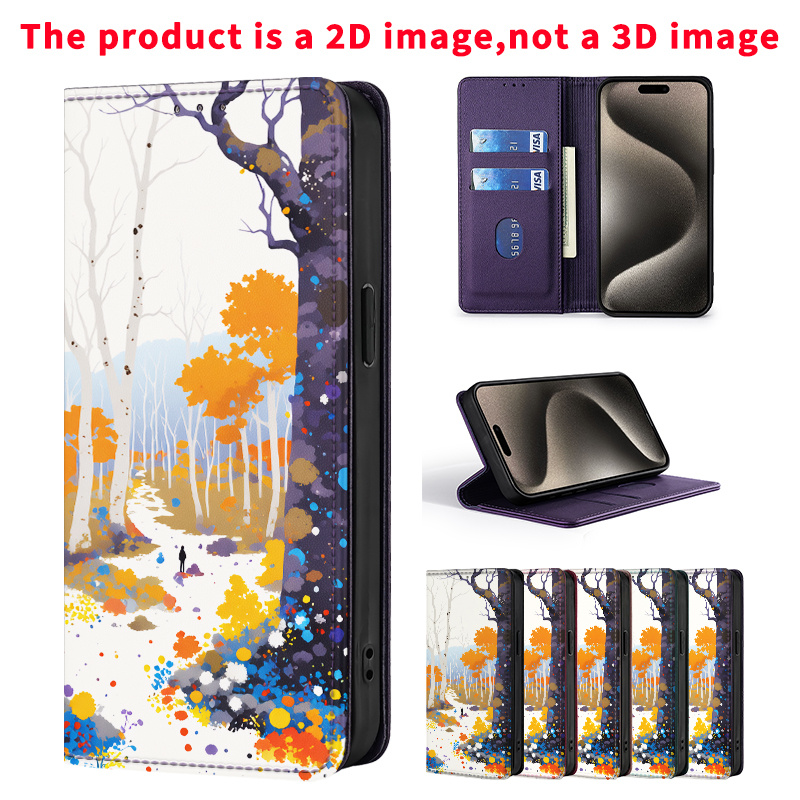 item picture phone case 2  colored painting synthetic leather flip cover creative   wallet with stand card slot for     20 30   7 8 8   20   hot 70 4g
