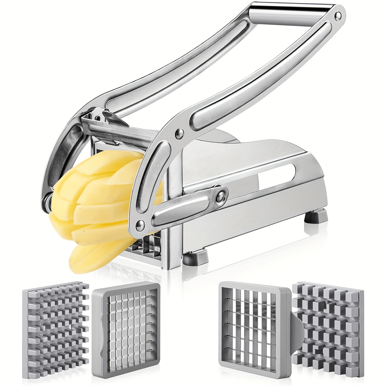 TEMU Ultra- Steel Multifunctional Kitchen Tool- Fruit And Vegetable Cutter, Potato Slicer, Cucumber And Onion Chopper- Durable Food Preparation Tool,