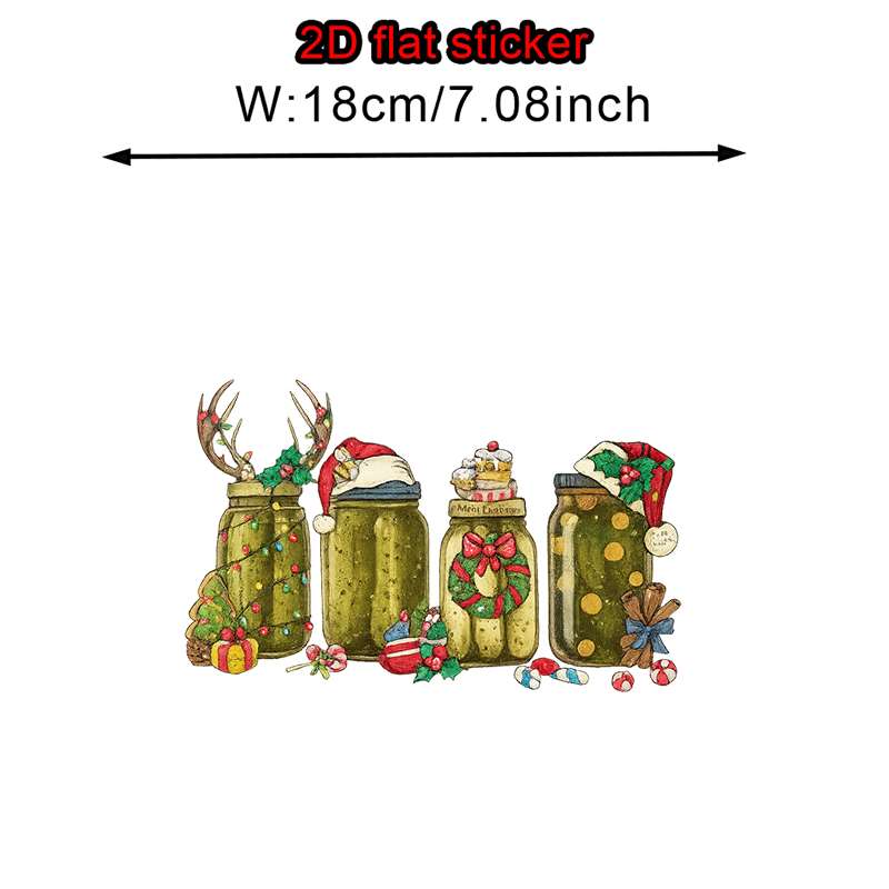 TEMU Autocollant thermocollant à motif de bocal de cornichons de Noël, décalcomanie thermocollante pour transfert à chaud pour t-shirt, veste, taie