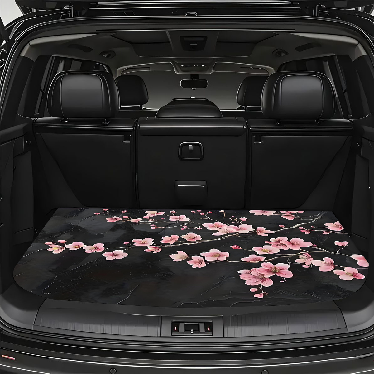 TEMU 1pc Non-slip Trunk Mat, Fresh Spring Cherry Branch - Durable Material, Trunk Dry And Tidy, Adds Japanese Aesthetic And Spring To Interior, Car