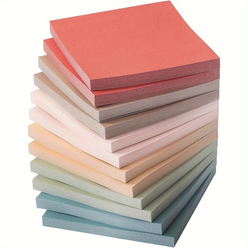 

Vintage-inspired Notes Set - 300 Sheets, 6 Pads, 3x3 Inch, Assorted Colors - Use