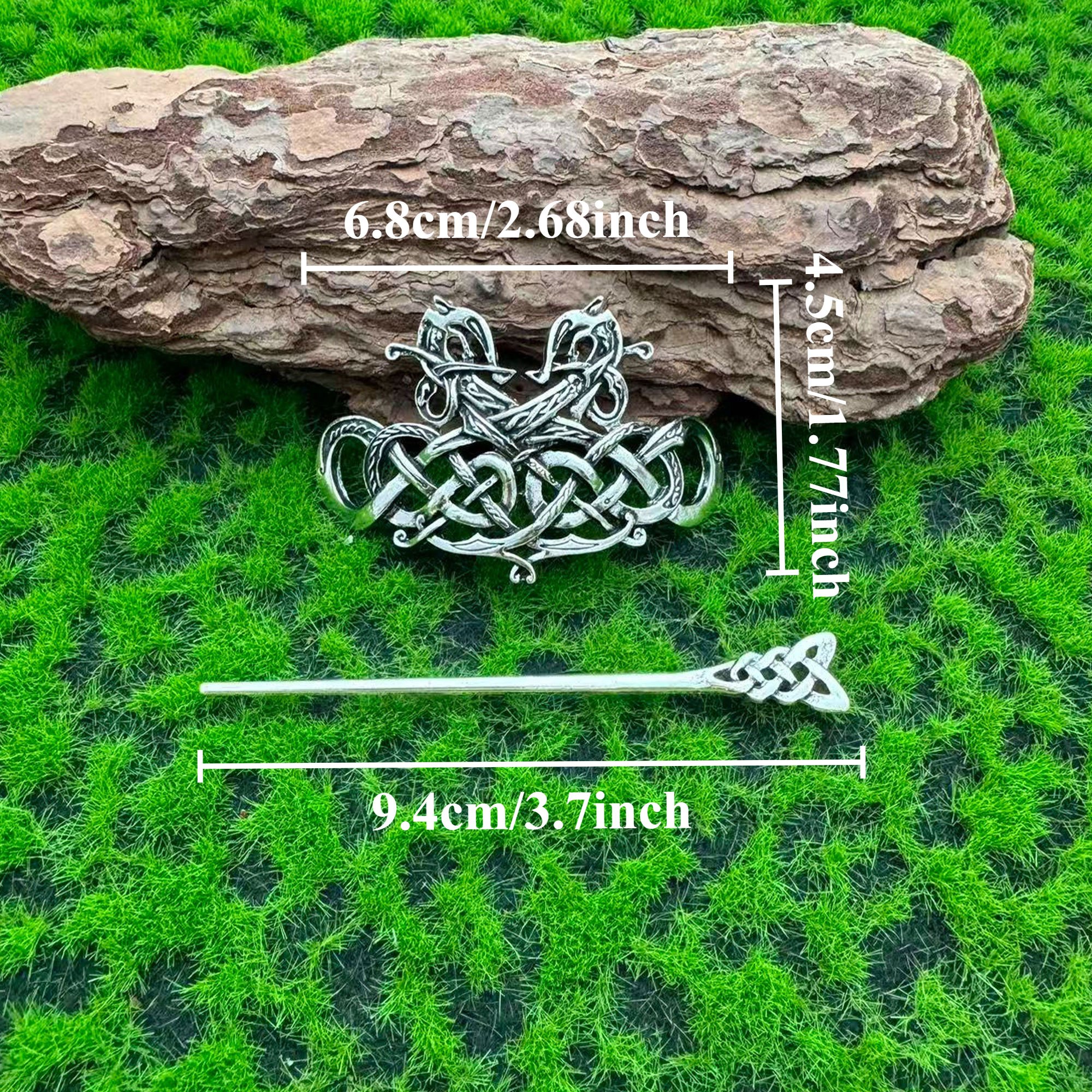Viking Vintage Double Dragon Celtic Knot Hairpin