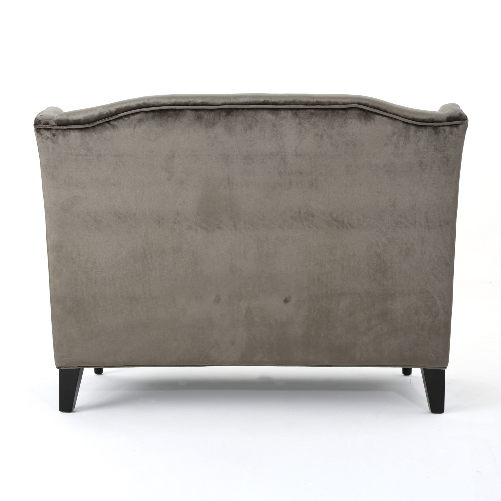 50-Inch Two-Seater Sofa, Comfortable Velvet Fabric, Mid-Century Modern Style, Minimalist Design, Extended Backrest, Compact Two-Seater Suitable for Bedrooms, Apartments And Home Offices