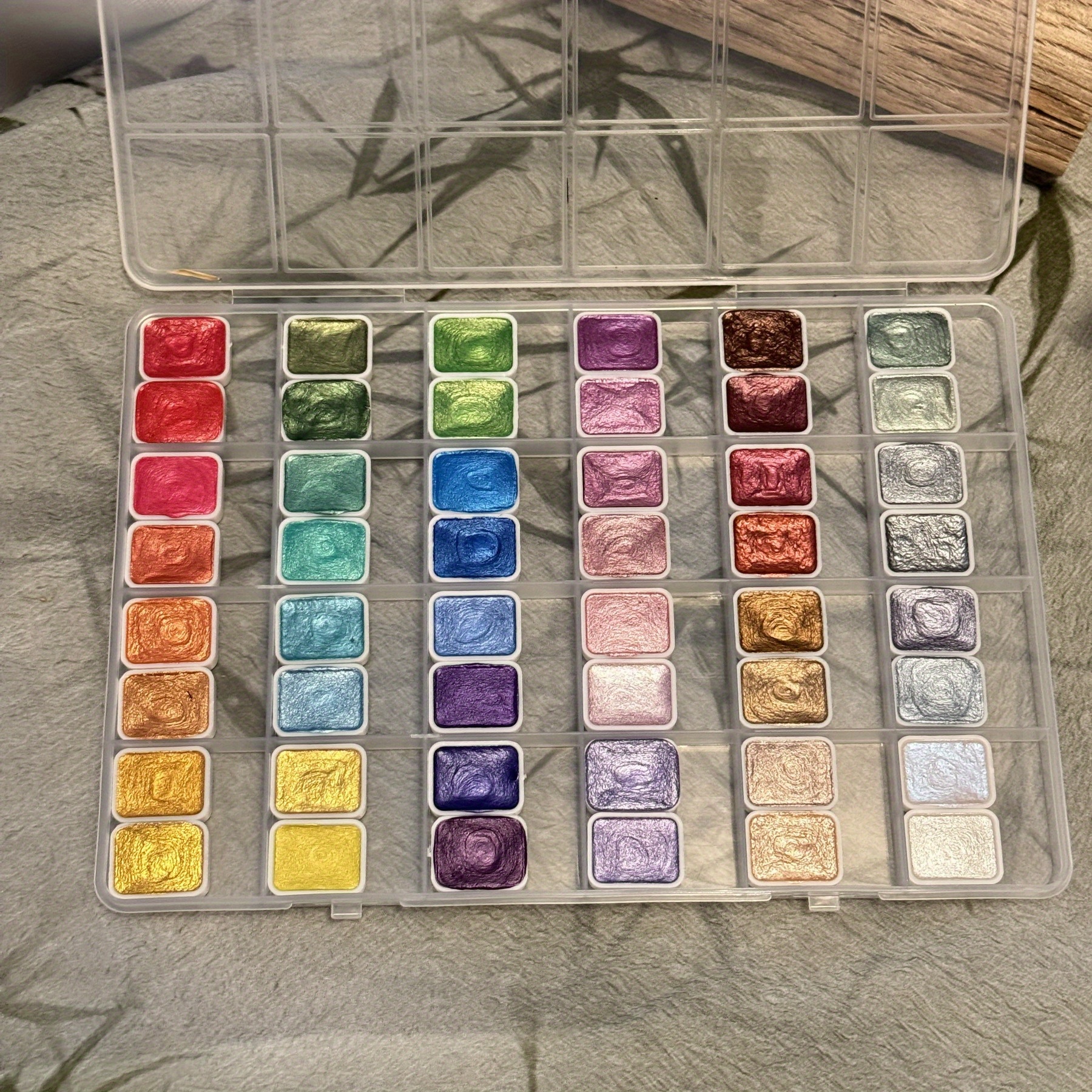 TEMU 48pcs Of Colored Watercolor Paints Used For Painting And Art Purposes.