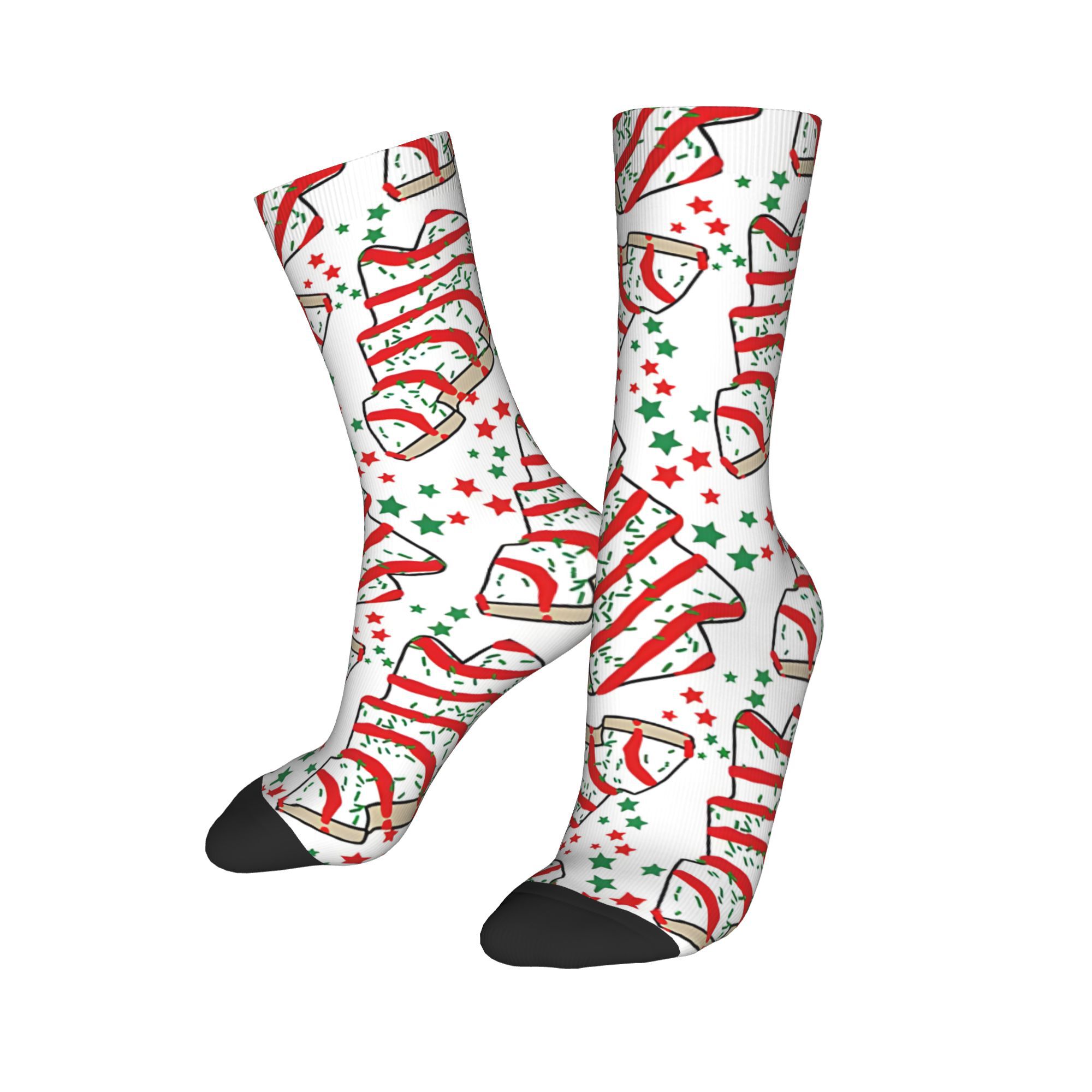 TEMU 1 Pair Hip Hop Vintage Christmas Tree Crazy Men's Sock Unisex Harajuku Pattern Printed Funny Novelty Gift, Mens Gifts Ideas