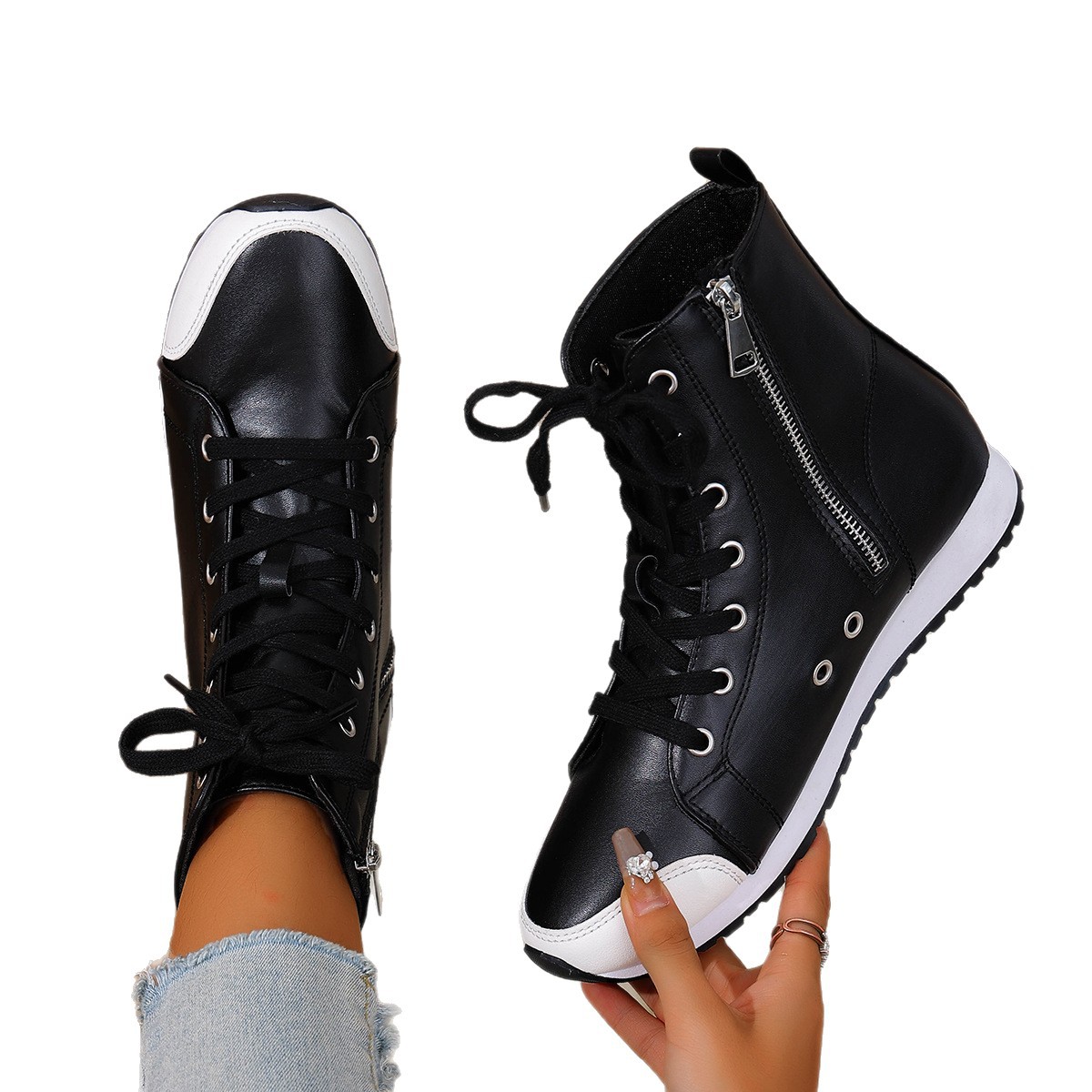 ladies high top sneakers sold on Temu United States