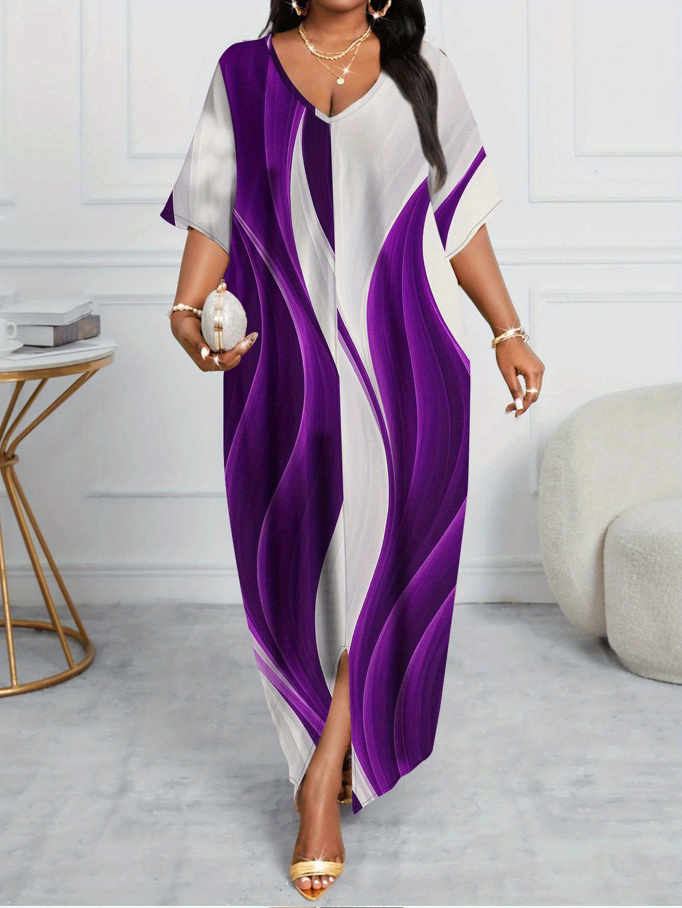 fitted lace wedding dress Plus Size Bratz Mesh Graphic Tube Dress Purple/Multi / 2X