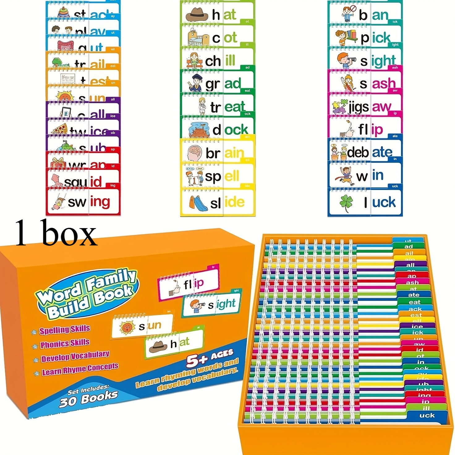 TEMU 1 Boîte, 30 Livres, de l'Alphabet, Fournitures d'Enseignement Professionnelles, Cartes d'Affichage, Coloré, Cadeau