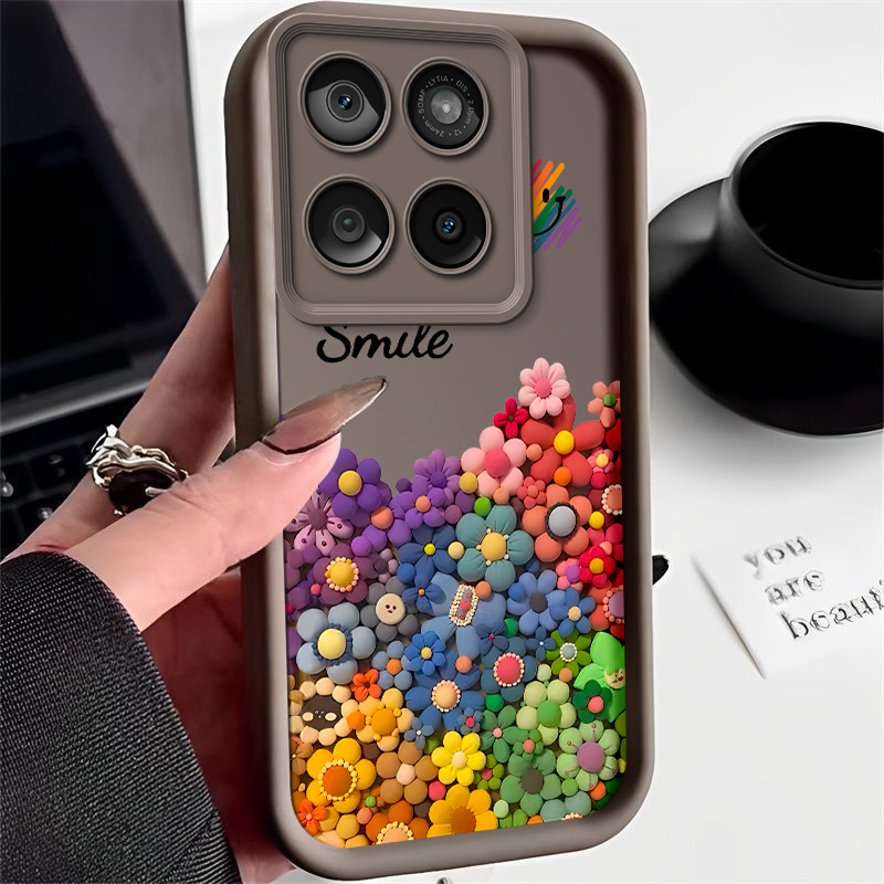 TEMU Little Sunflowers Phone Case For Motorola Edge 60 Fusion 5g Case Fall Protective Shockproof Soft Tpu Back Cover Casing Shell