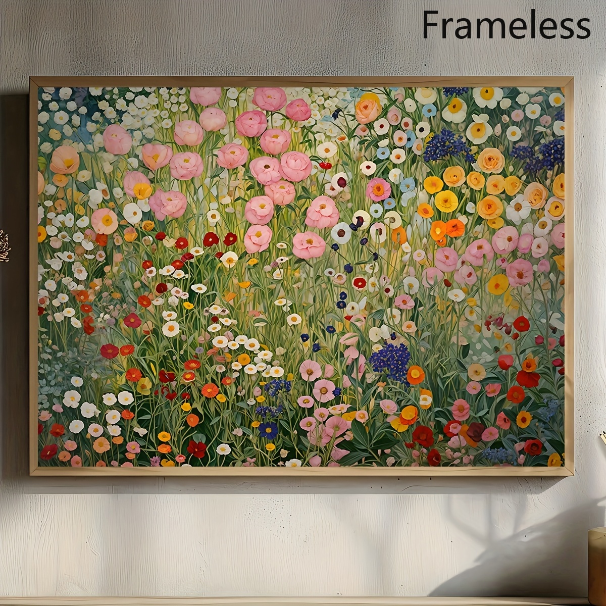 TEMU 2d Flat, 1pc Modern Abstract Botanical Poster - Frameless Horizontal Suitable For Living Room, Bedroom, Kitchen Decor, Minimalist Retro Flower