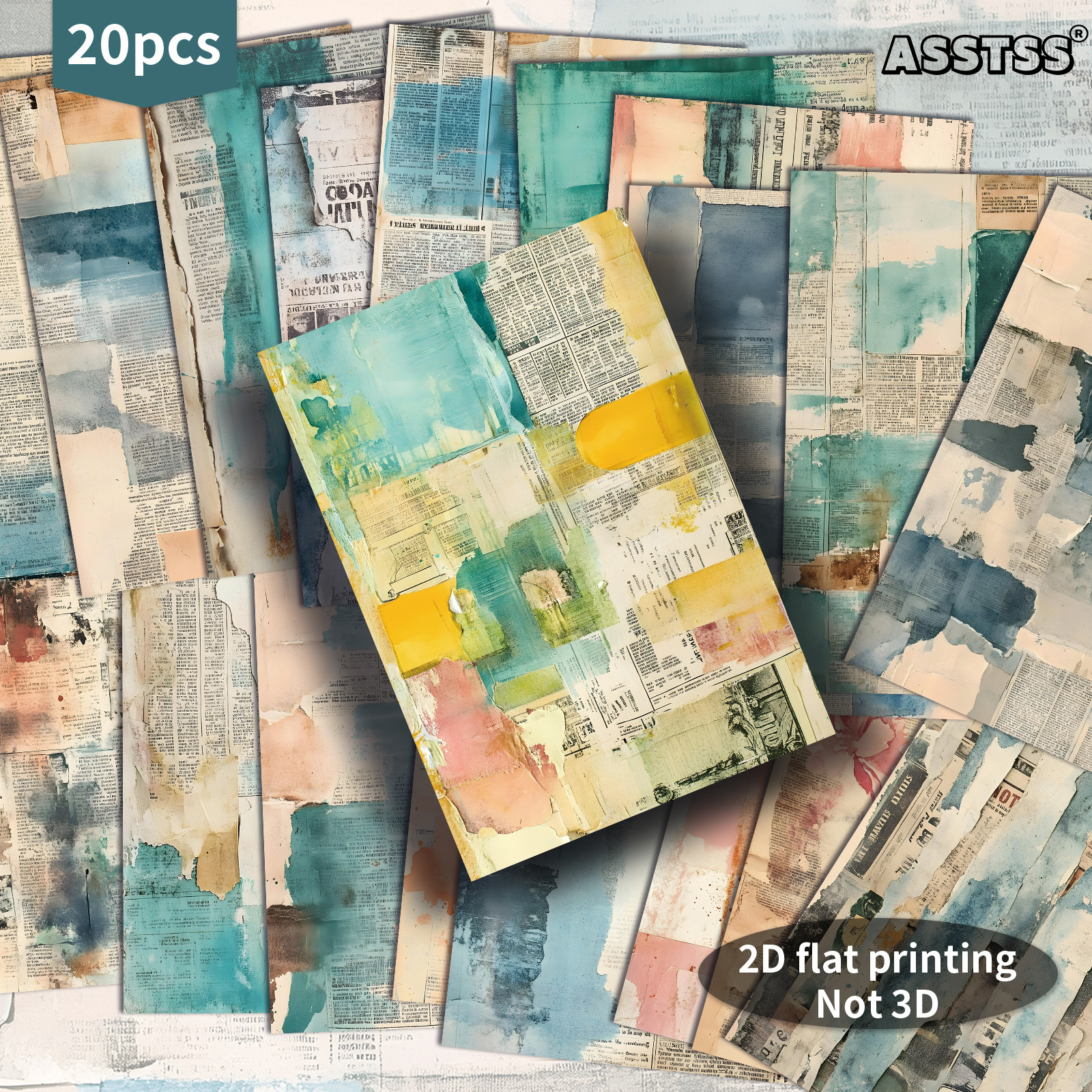 TEMU 20-pack Asstss Vintage Distressed Newspaper Plane/2d Postcards - 4x6 Inches Retro Junk Journal Supplies, Classic Pinup Illustrations Collectible