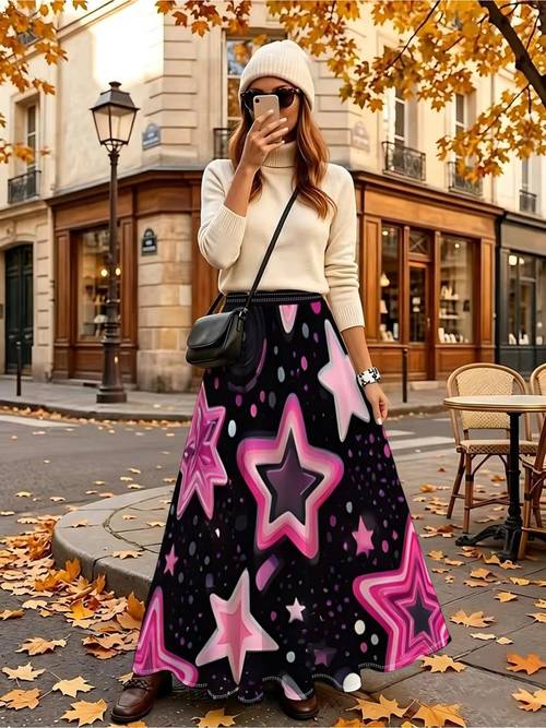 item picture plus size printed design not textured plus size womens length skirt mixed pattern fantasy suitable for daily wear and parties festive and style