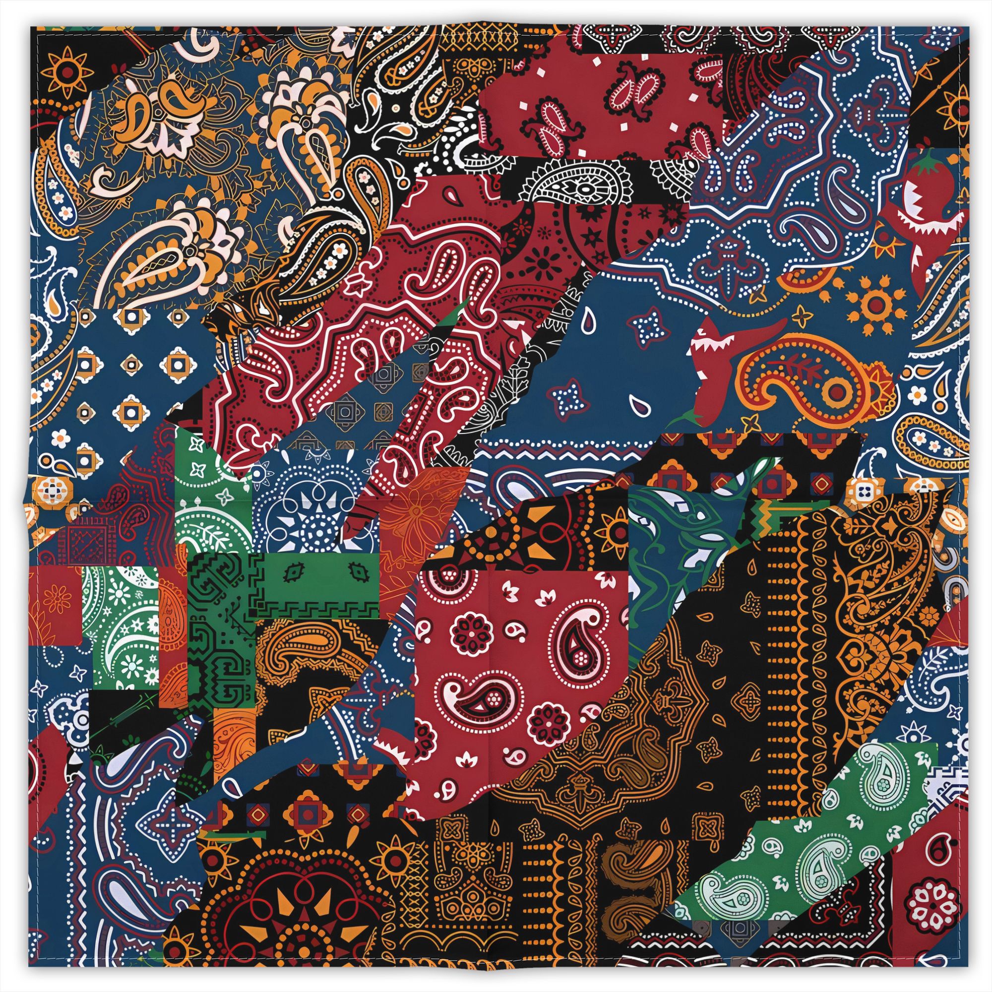 TEMU 2d Print Design 2d Print Design Color Paisley Unisex Printed Bandana Hip Hop Street Handkerchief Outdoor Stylish Scarf For Riding Hiking Party