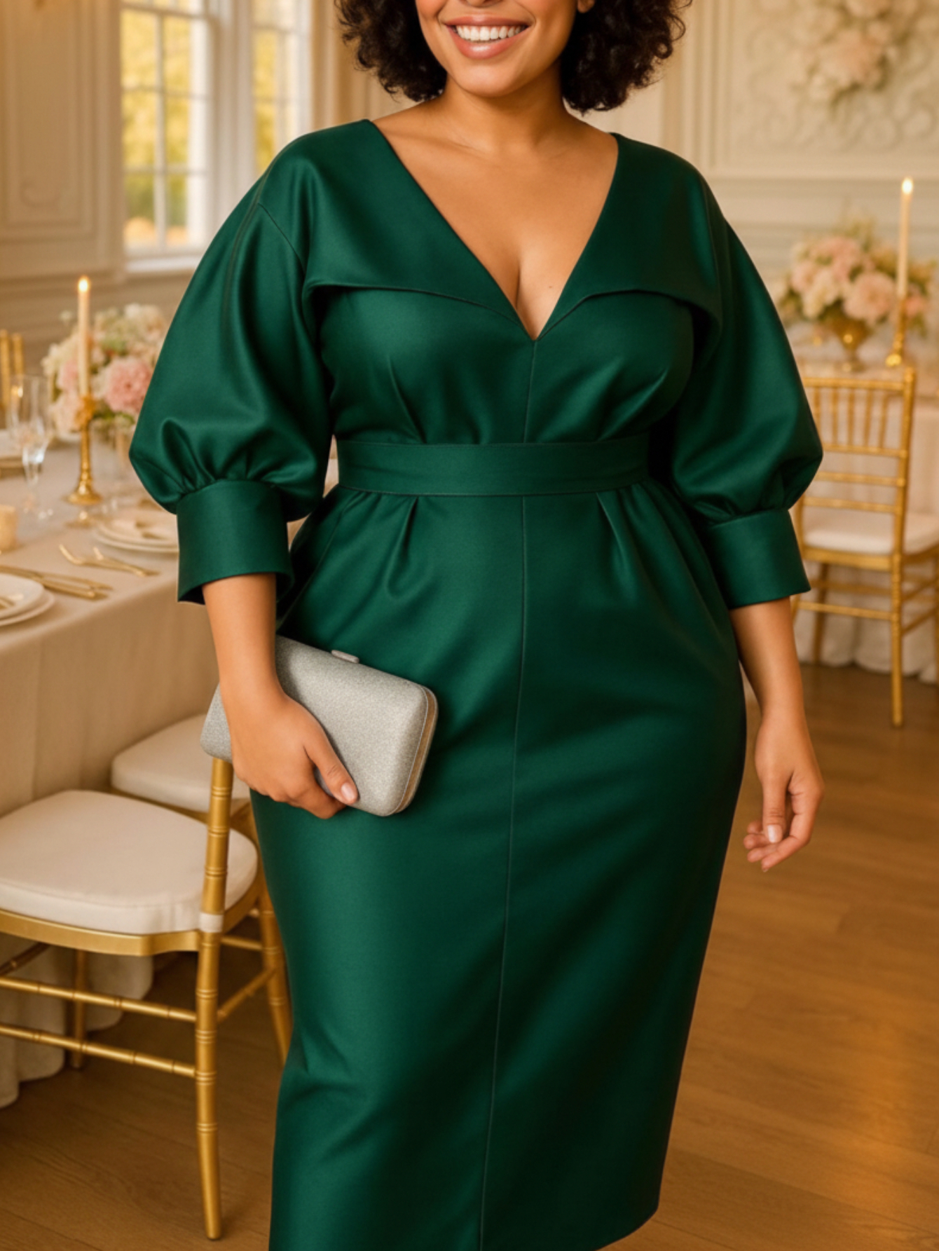 dark green dress sold on Temu United States