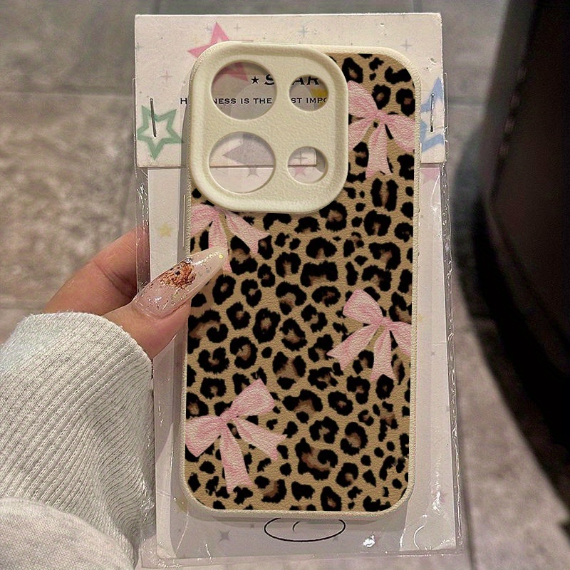 TEMU Phone Case: Leopard Print Bow Pattern Tpu Case Compatible With Redmi Note 13 Pro, Note 10/note 10 Pro/note 10s/note 11/note 11 Pro/note 11s/note