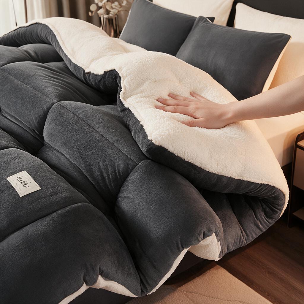 Image of Luxury Reversible Comforter Solid Color Duvet Insert Machine Washable