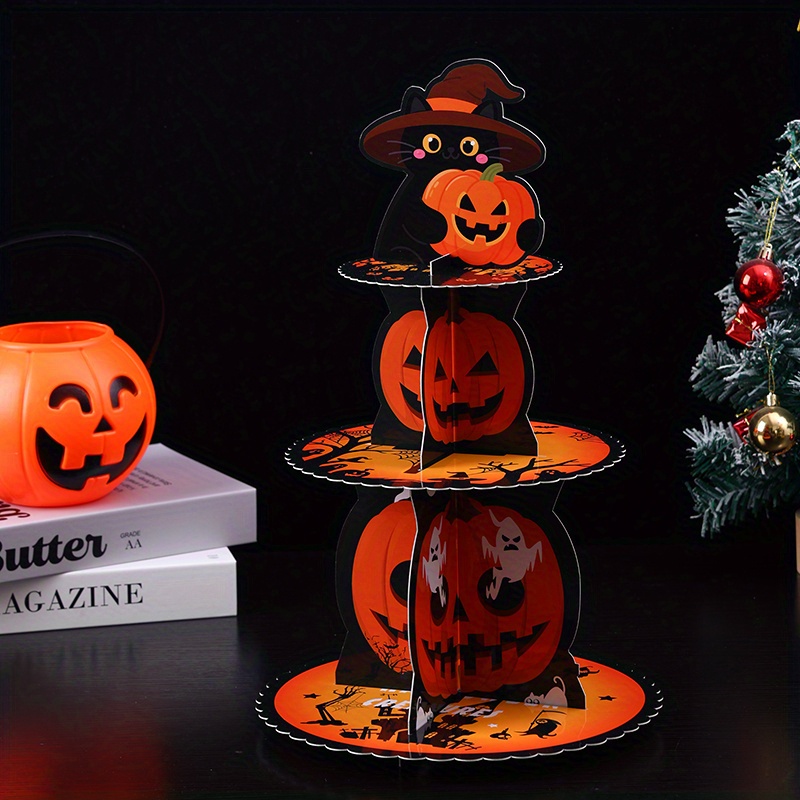 3-tier-themed Display Stand - Detachable Paper Structure Holiday Party Decor, Non-food Contact