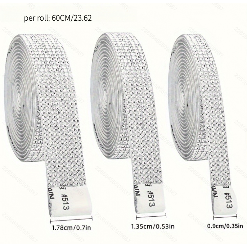 TEMU 3 Rolls 60cm Long Multi-models (4 /6 /8 ) Jewelry, Crafts, Party Decorations - No Glue Needed - Suitable For Beginners And , Rhinestone Jewelry,